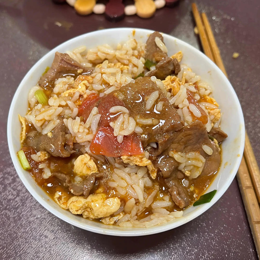 酸甜浓郁～超开胃🔥番茄滑蛋牛肉饭