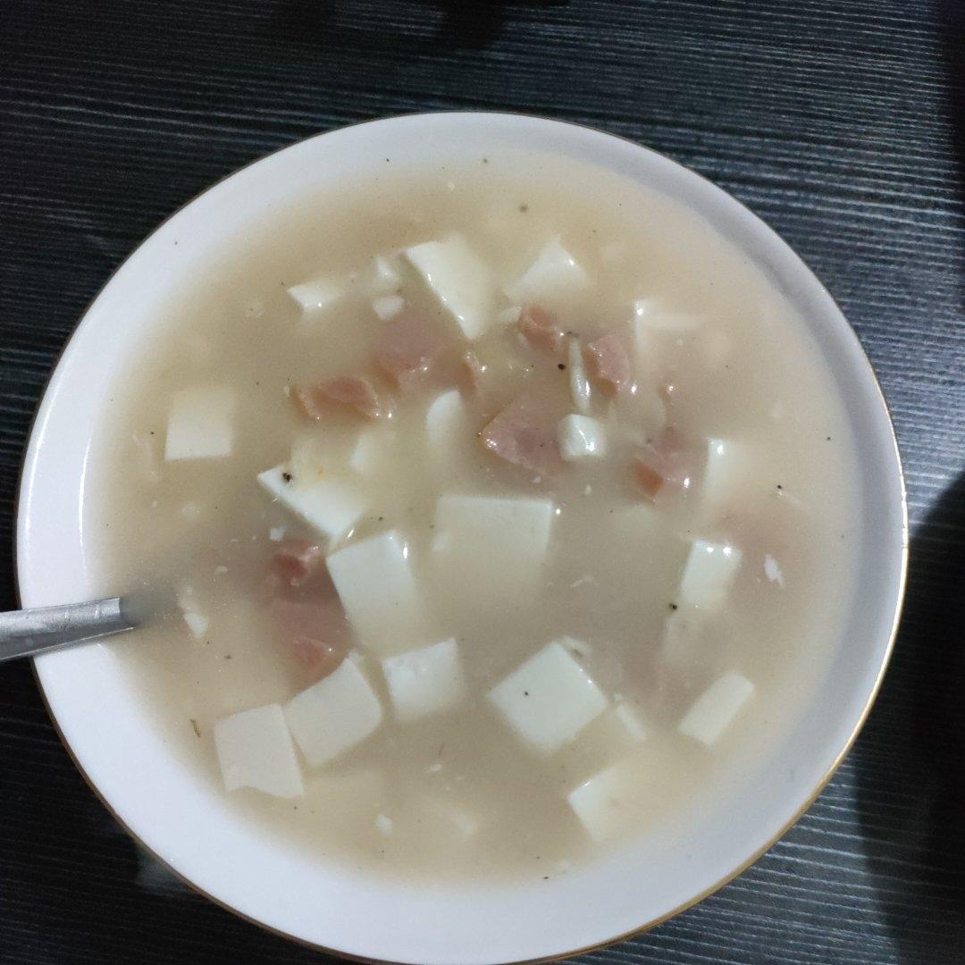 “火腿虾皮豆腐羹”超级无敌鲜！！低脂低油，很适合小孩子和老人～