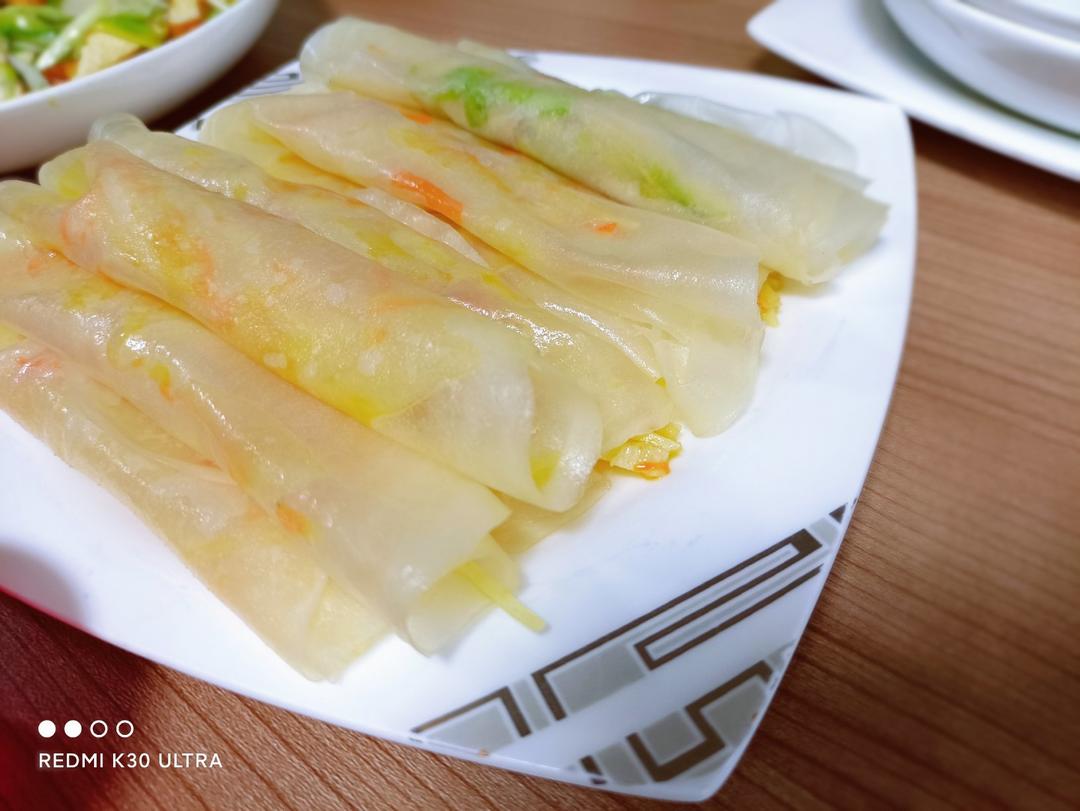 饺子皮做的蒸春饼