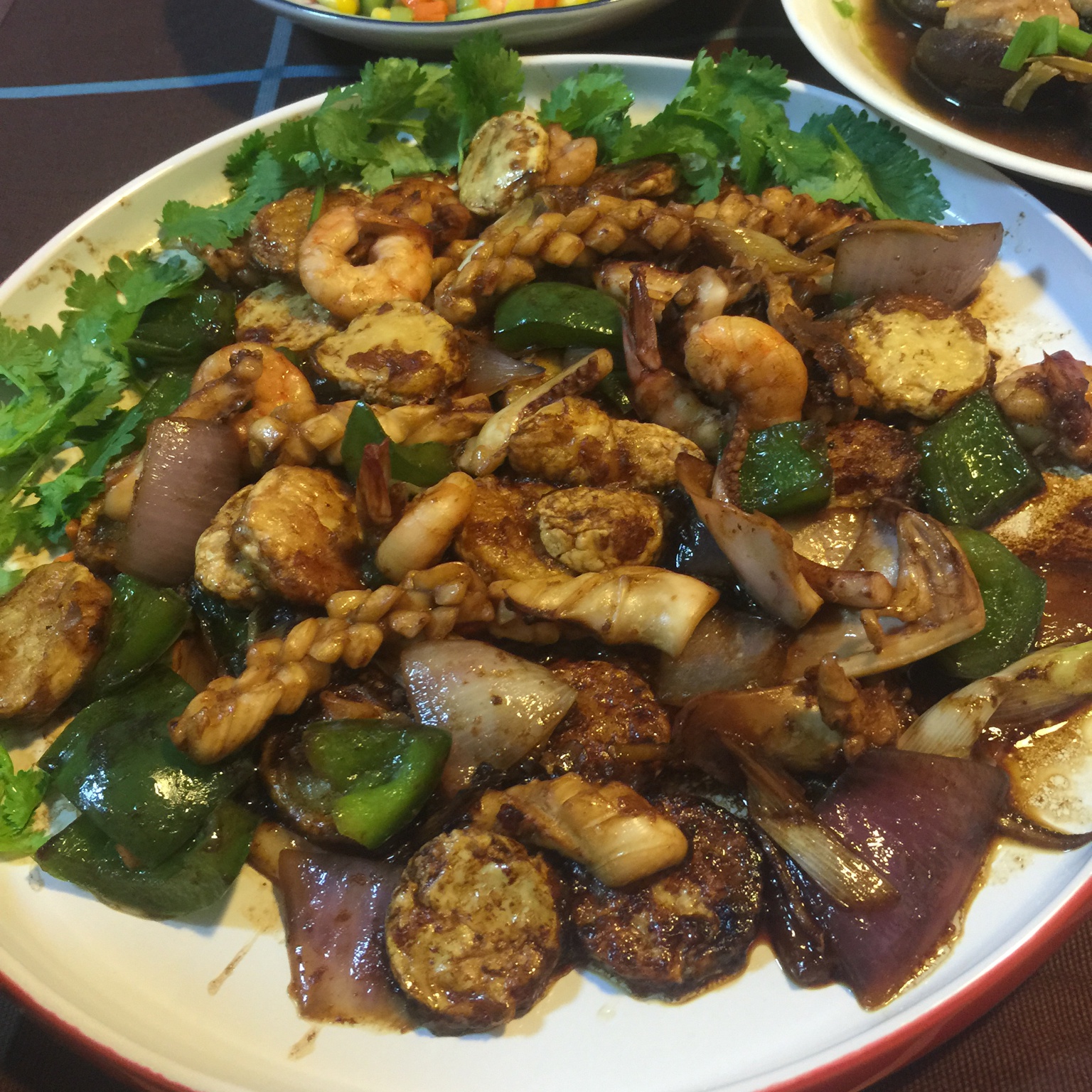 铁板海鲜日本豆腐 Seafood with Japanese Dofu