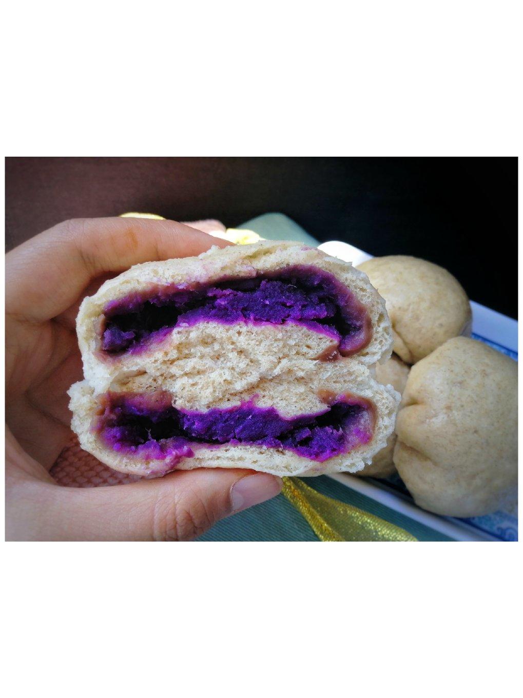 蒸全麦可可麻薯包୧⍤⃝🍘（紫薯馅免烤箱）