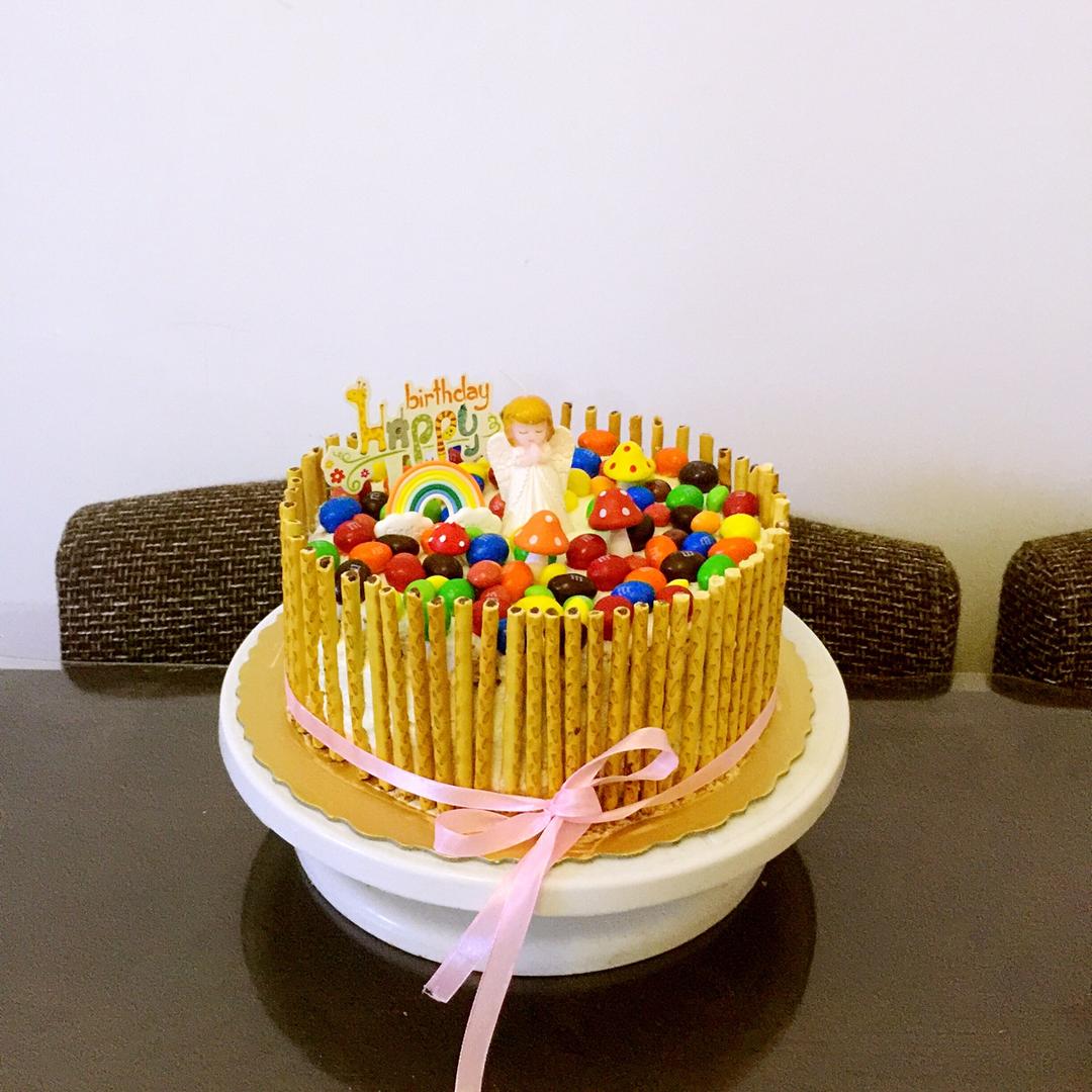 豆哥豆妹的麻麻做的彩虹蛋糕