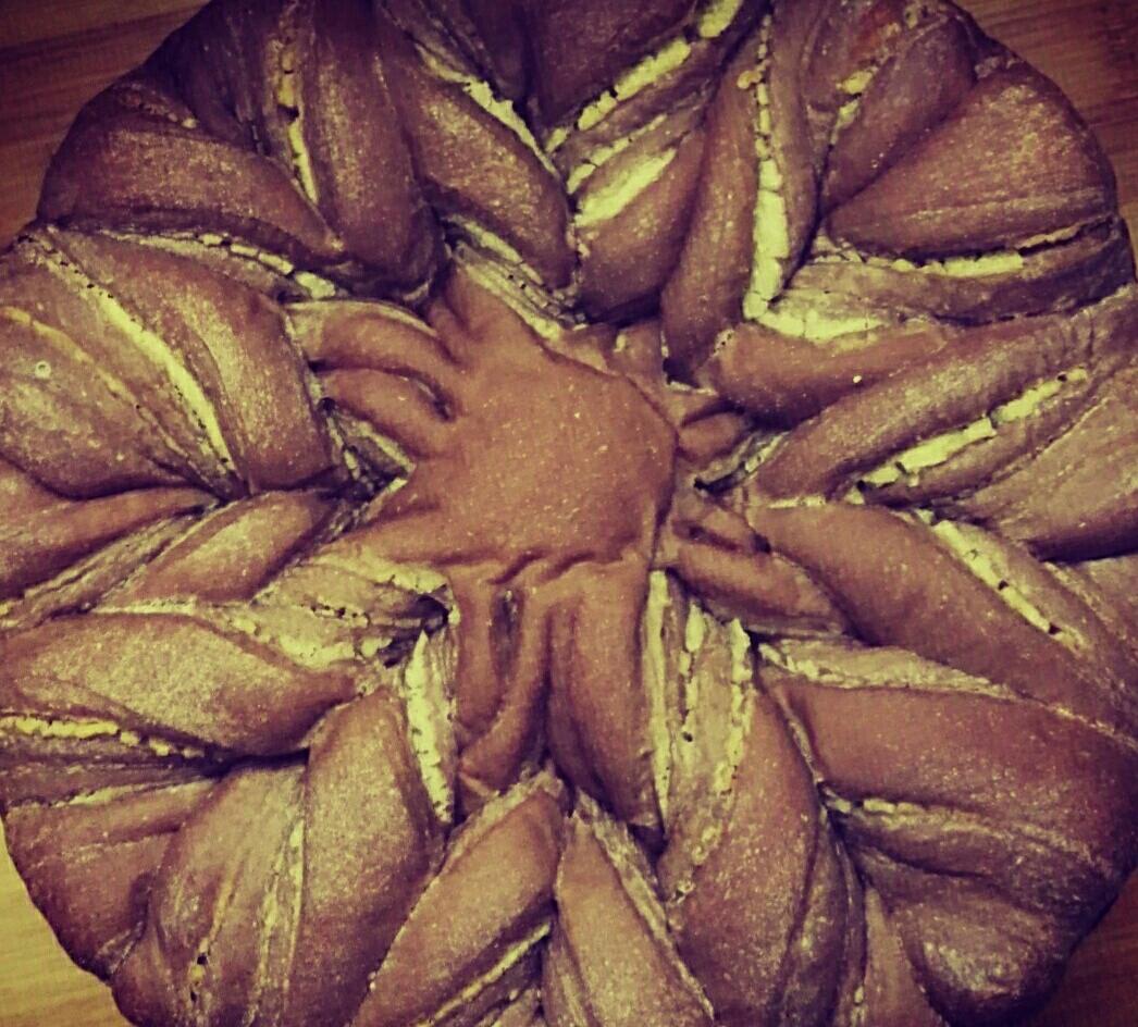 可可绿豆夹沙面包的做法