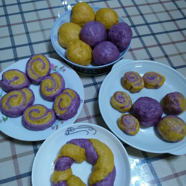 紫薯胡萝卜馒头卷