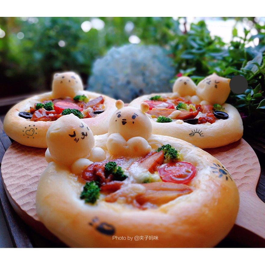夹子妈咪做的可爱爱的小动物披萨