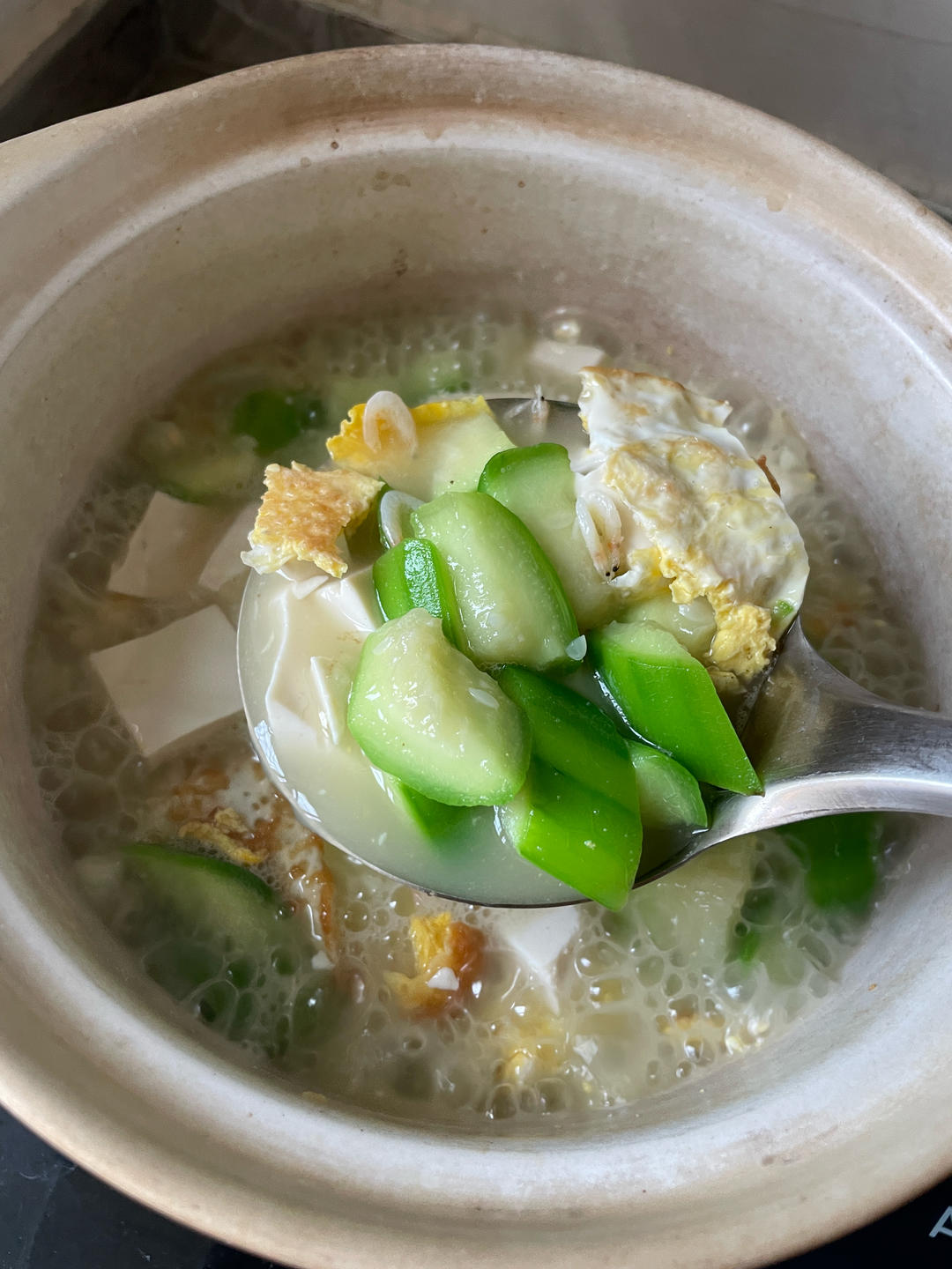 鸡蛋虾仁丝瓜汤