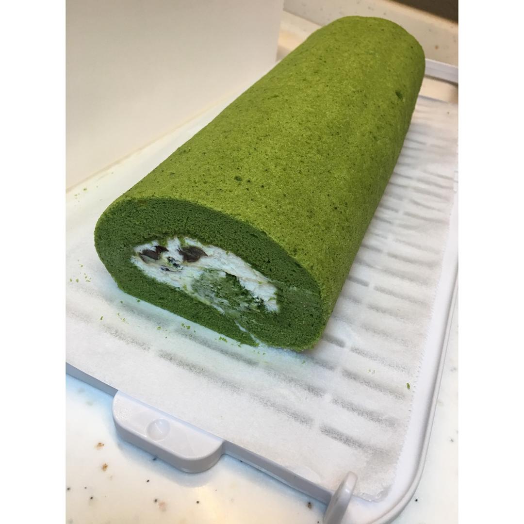 抹茶红豆蛋糕卷