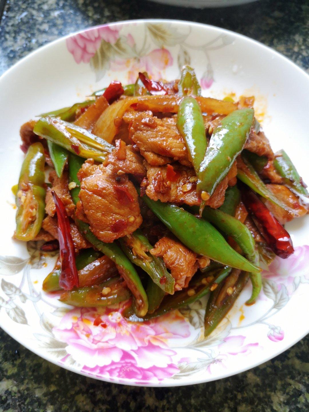 蓬安安做的青椒炒肉片