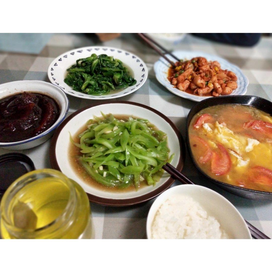 我愿朝着太阳清澈生活做的晚餐2018年10月25日