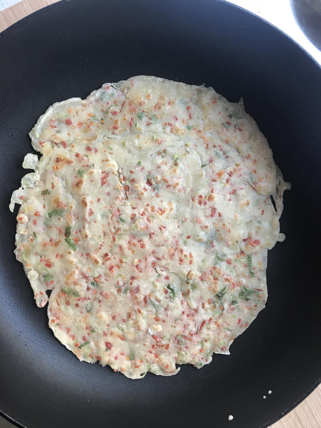 快手营养早餐-胡萝卜香菜煎饼