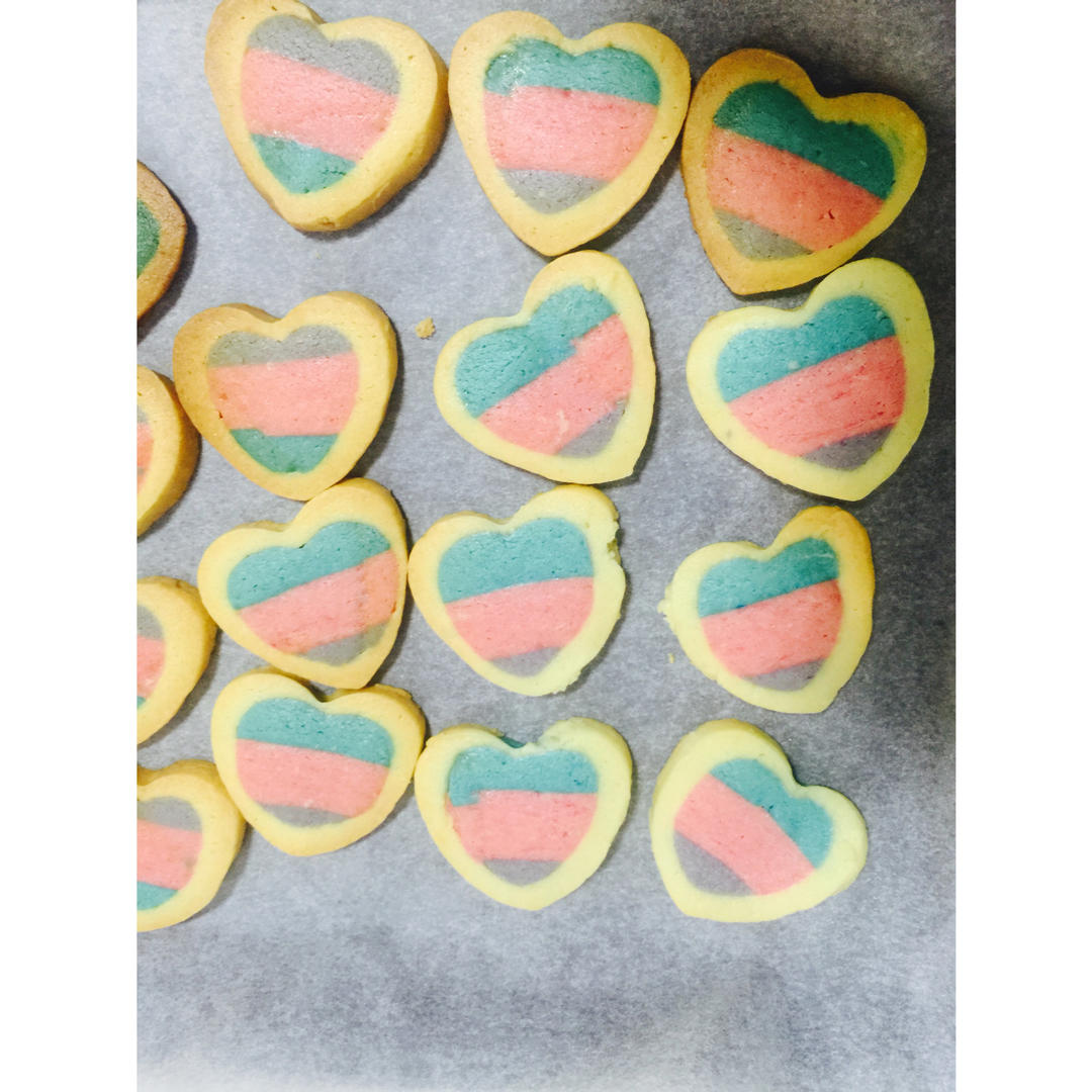 绝对惊呆所有人的彩虹心曲奇（26张超详细图步骤绝对良心）