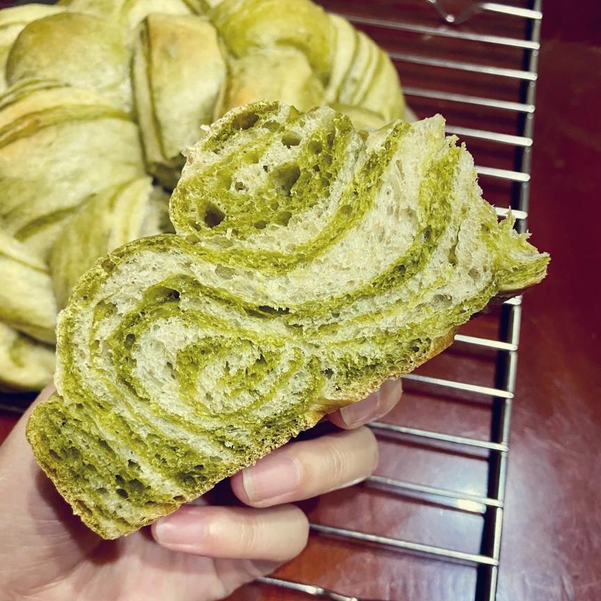蜜豆抹茶双色吐司（波兰种）