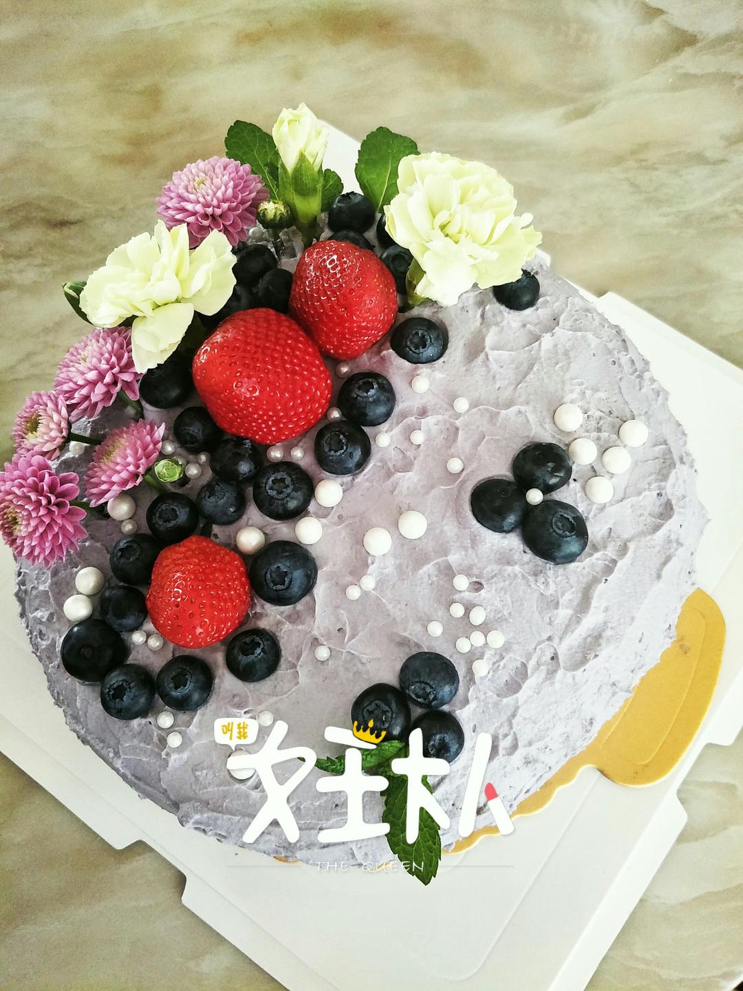 粉嫩少女❤️树莓鲜花蛋糕（适合零基础）