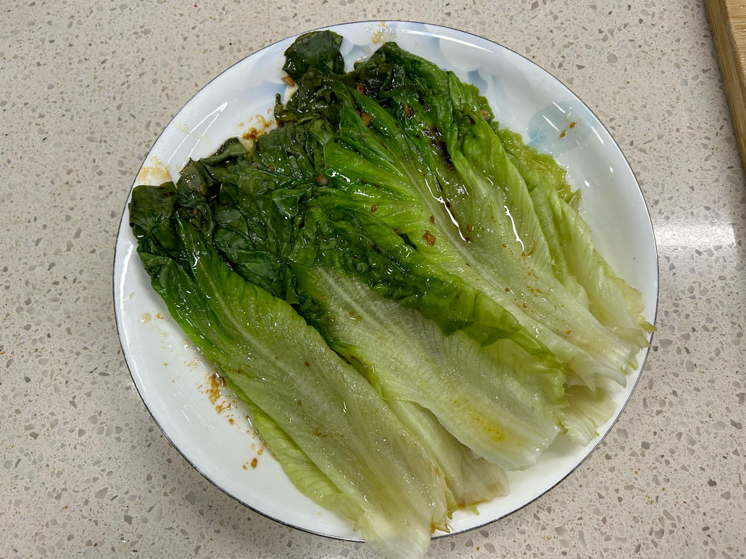 一点不输饭店的白灼罗马生菜
