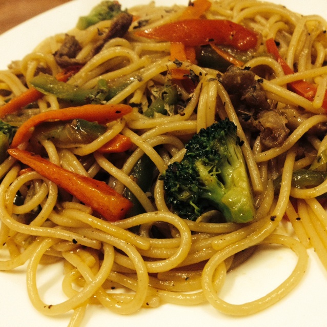 黑椒牛肉炒意大利面