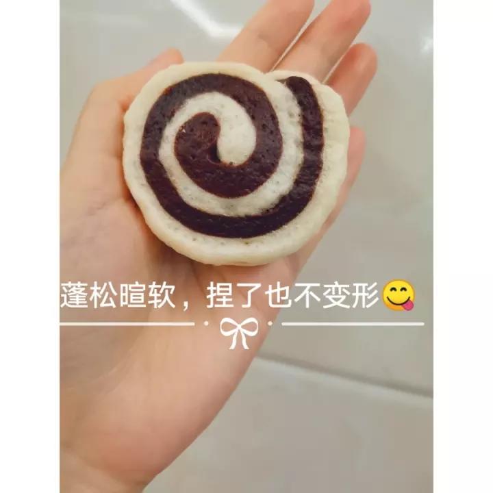 黑白配(^з^)-☆～双色奶香巧克力卷卷（花式馒头一次发酵上班族前晚准备早餐🥣）