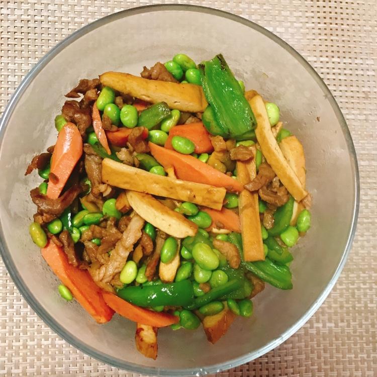 『妈妈的料理』毛豆干子炒肉丝