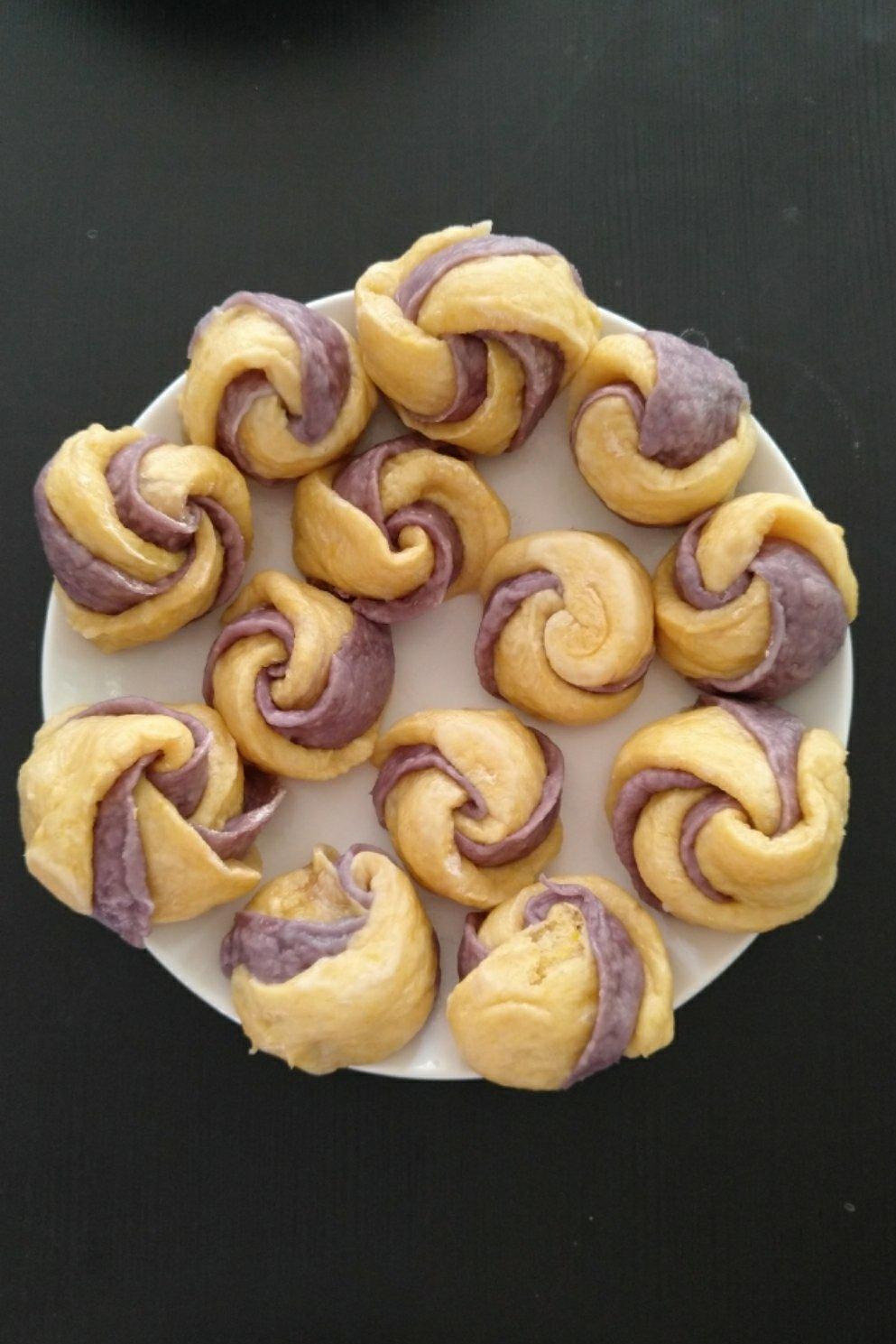 紫薯玫瑰花馒头