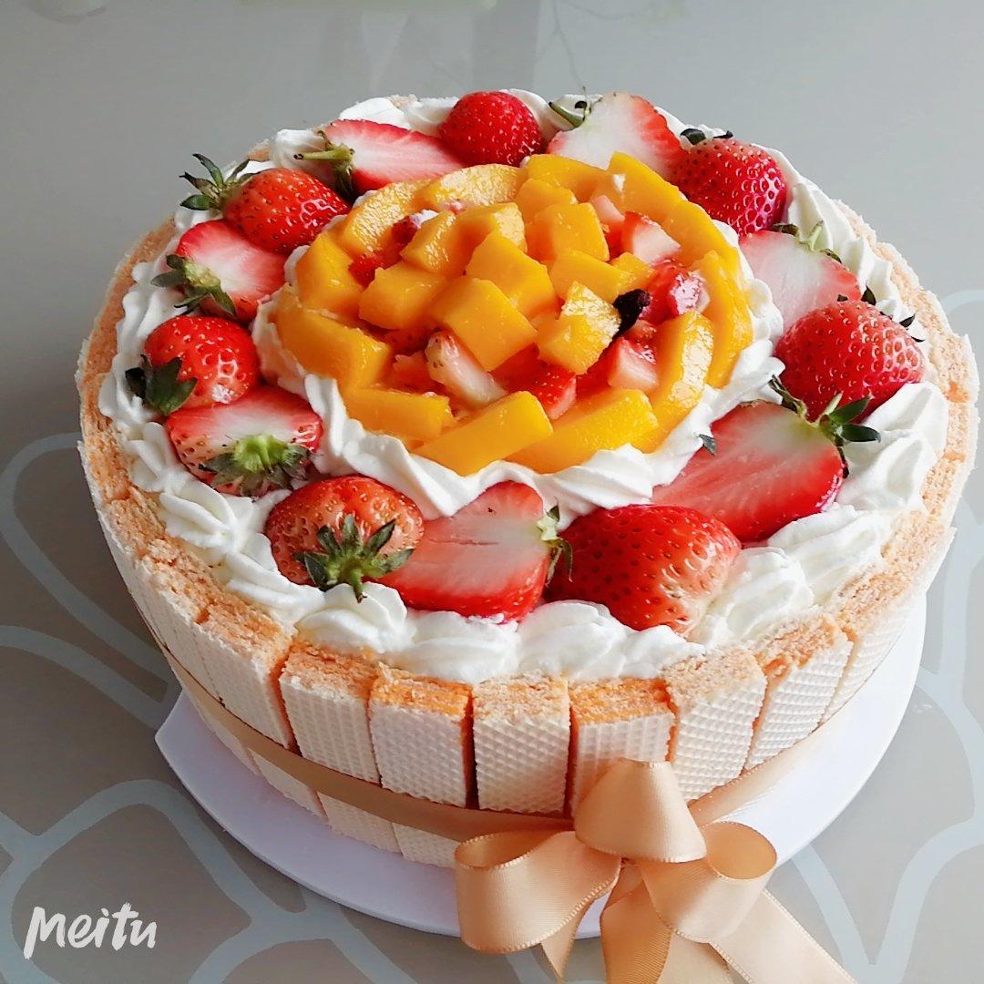 生日蛋糕教程【威化饼干围边】