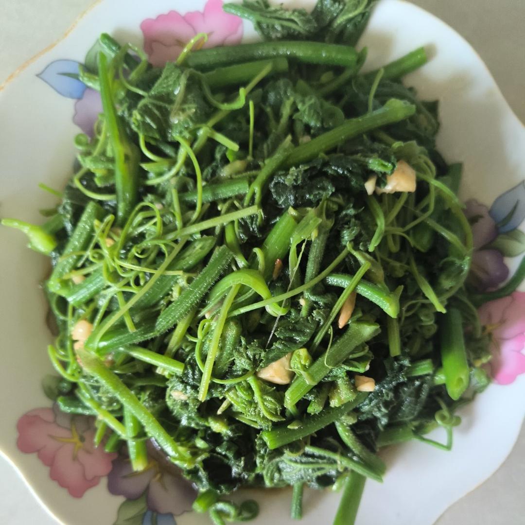 蒜蓉南瓜藤（附：撕瓜藤技巧）