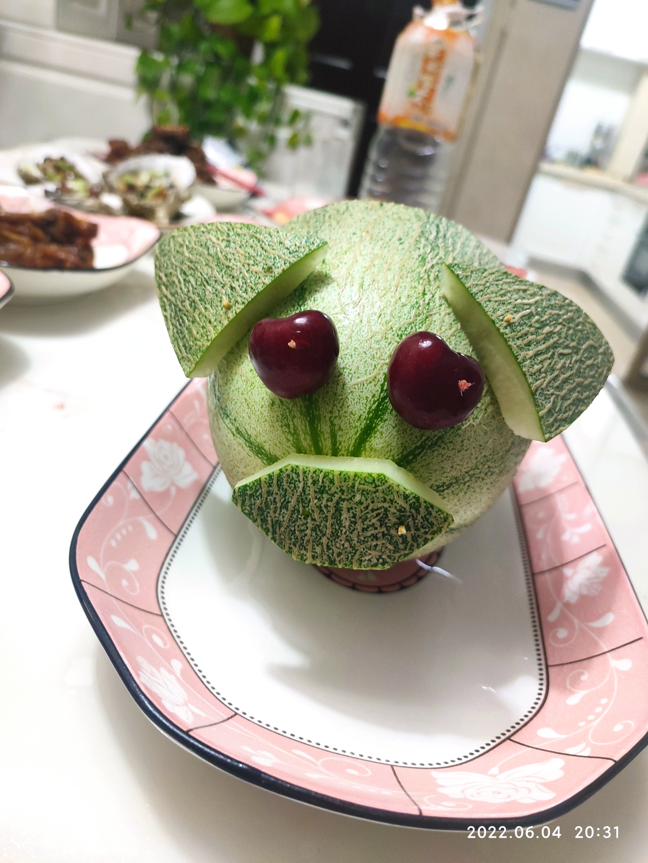 哈密瓜水果拼盘✨西瓜火龙果蓝莓✨做给小朋友吃招待客人都超好