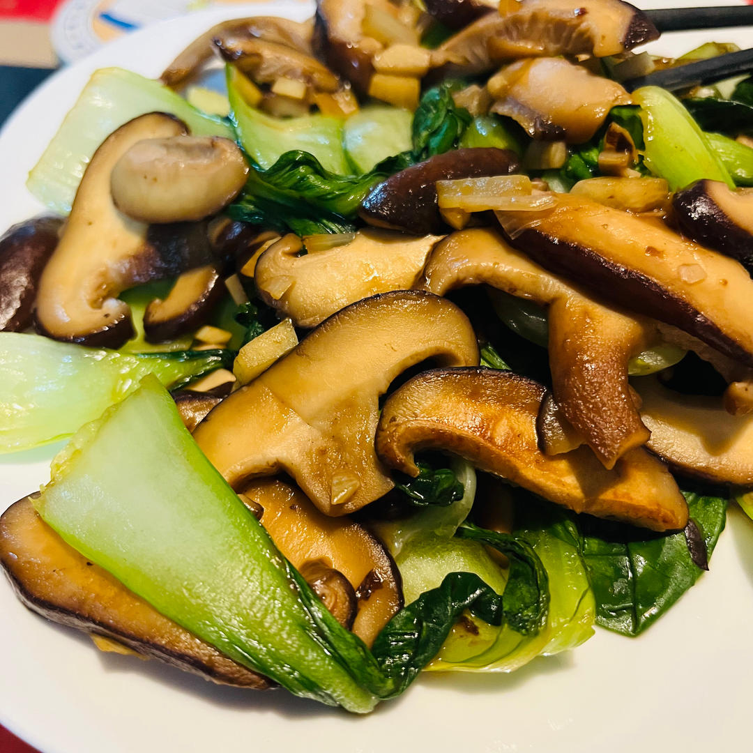 简易版香菇扒油菜