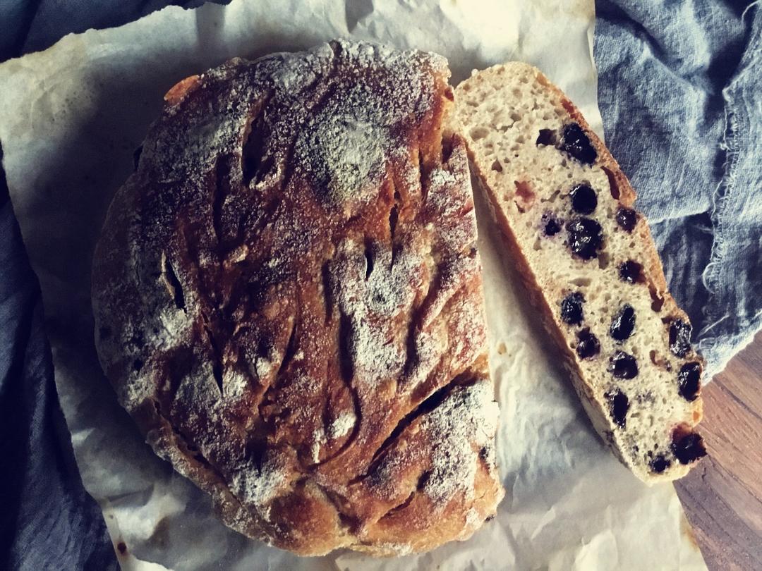 天然酵种面包（蛋糕或吐司模具代替铸铁锅）