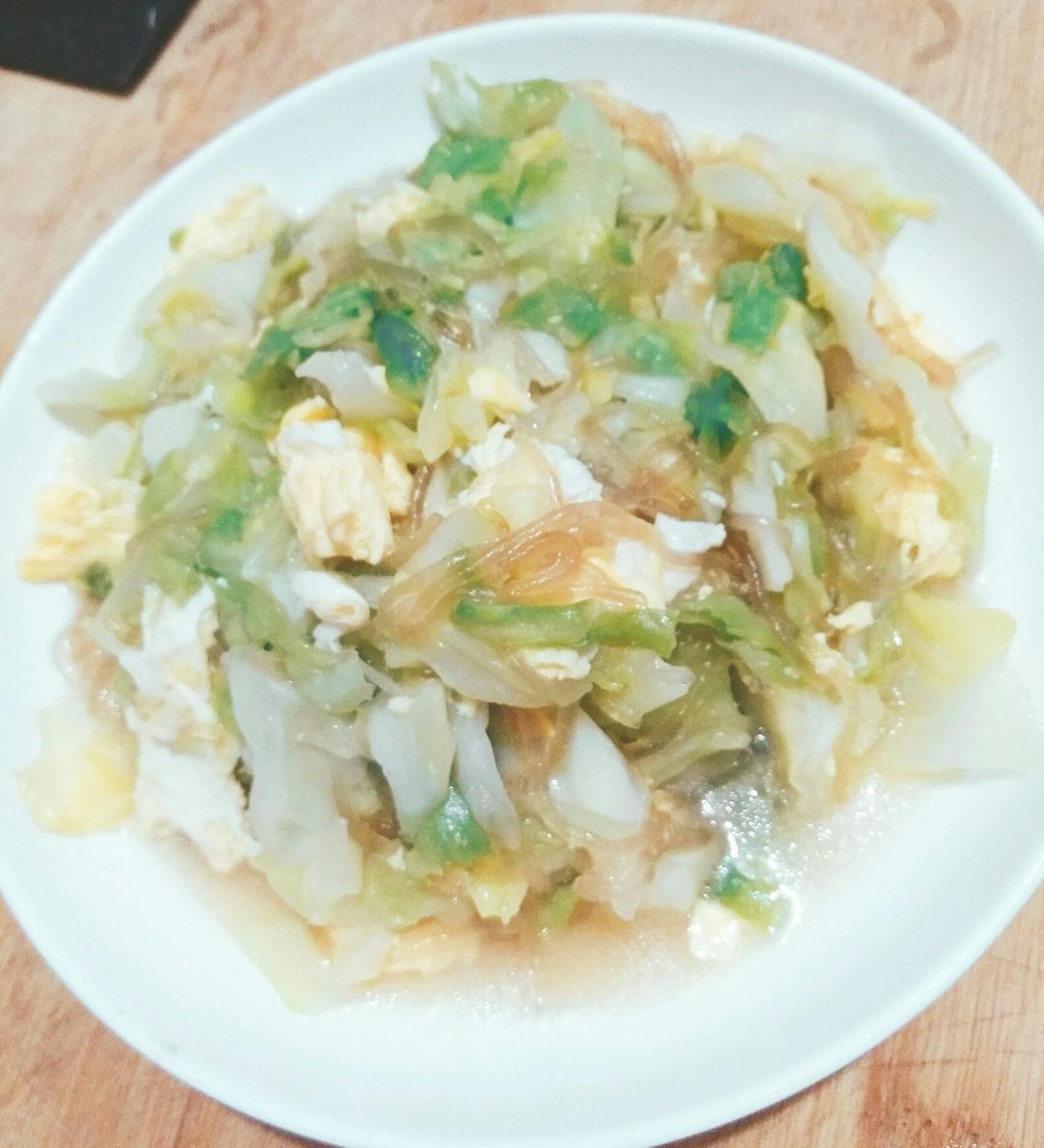鸡蛋粉丝圆白菜