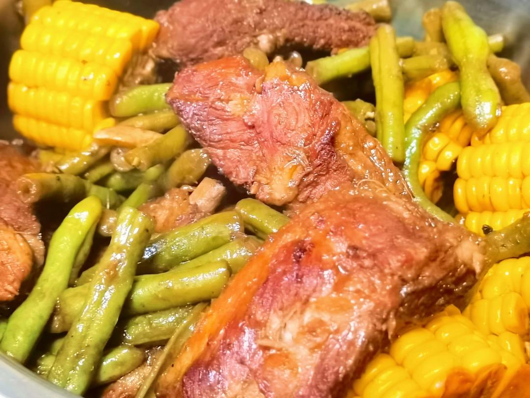 东北油豆角炖排骨