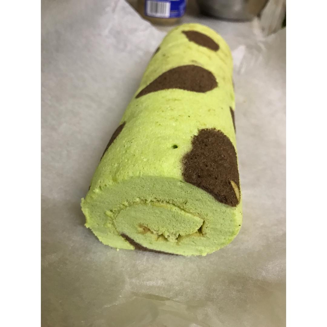 抹茶波点（条纹）蛋糕卷