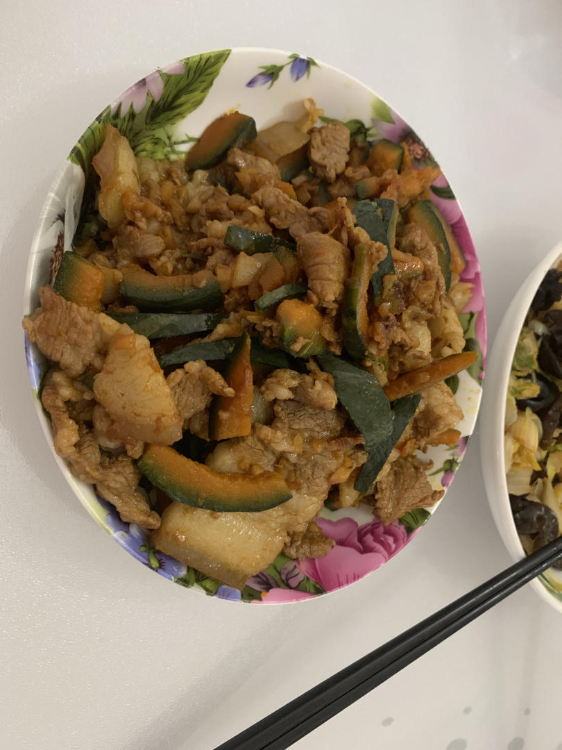 大厨马做的猪肉炒南瓜