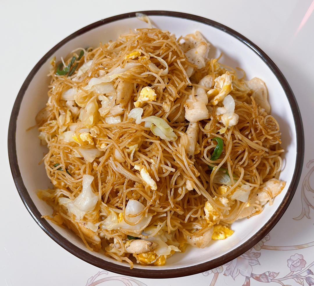 鸡蛋炒米粉，正确泡发干米粉，不碎、不坨、不粘锅、口感Q弹