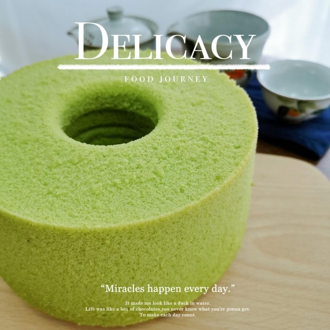 斑斓叶系列：斑斓戚风蛋糕（绿蛋糕）