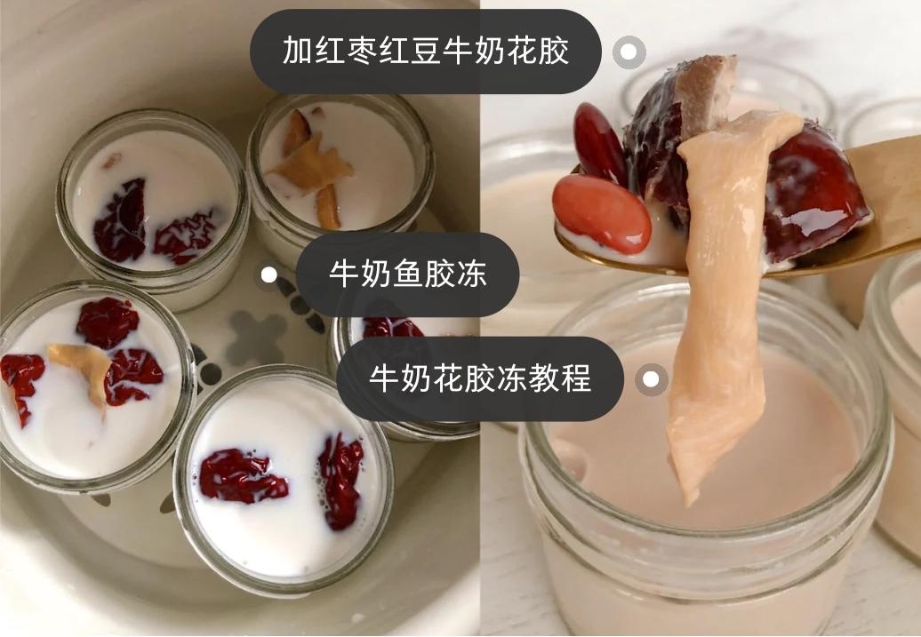 花胶泡发制作成牛奶花胶冻