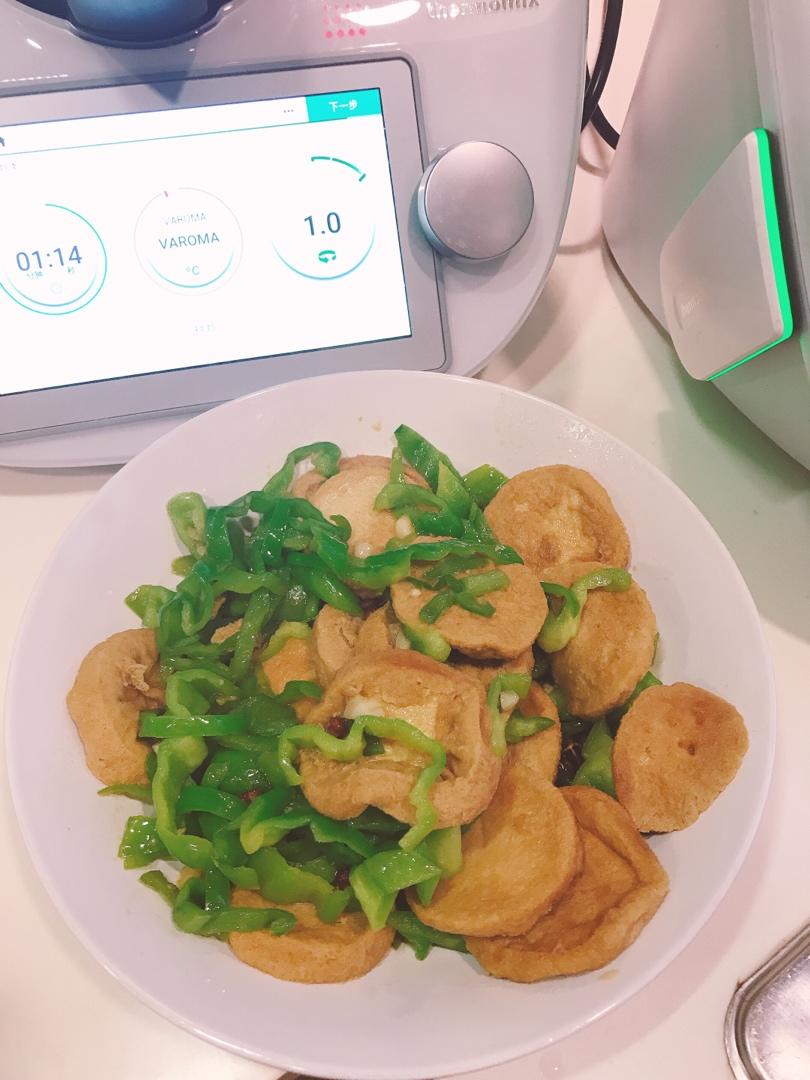 青椒炒油炸素鸡