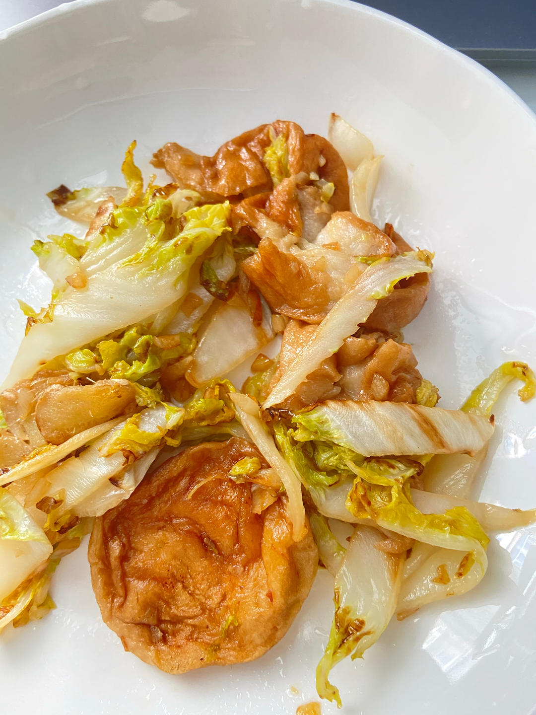 娃娃菜炒油面筋