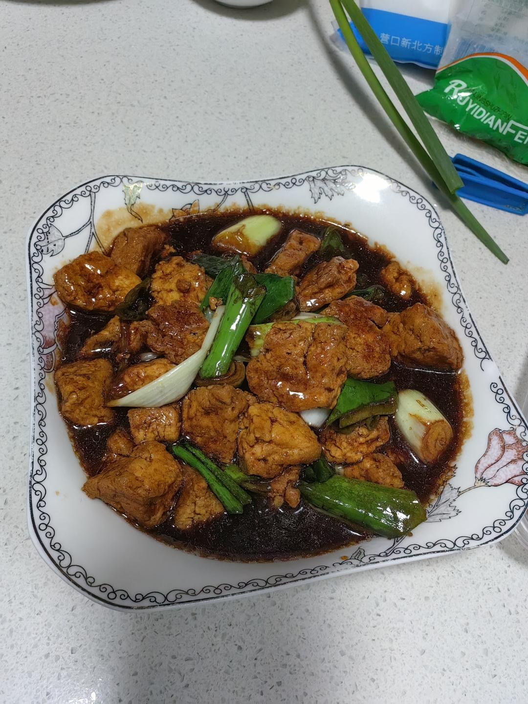 葱烧豆腐
