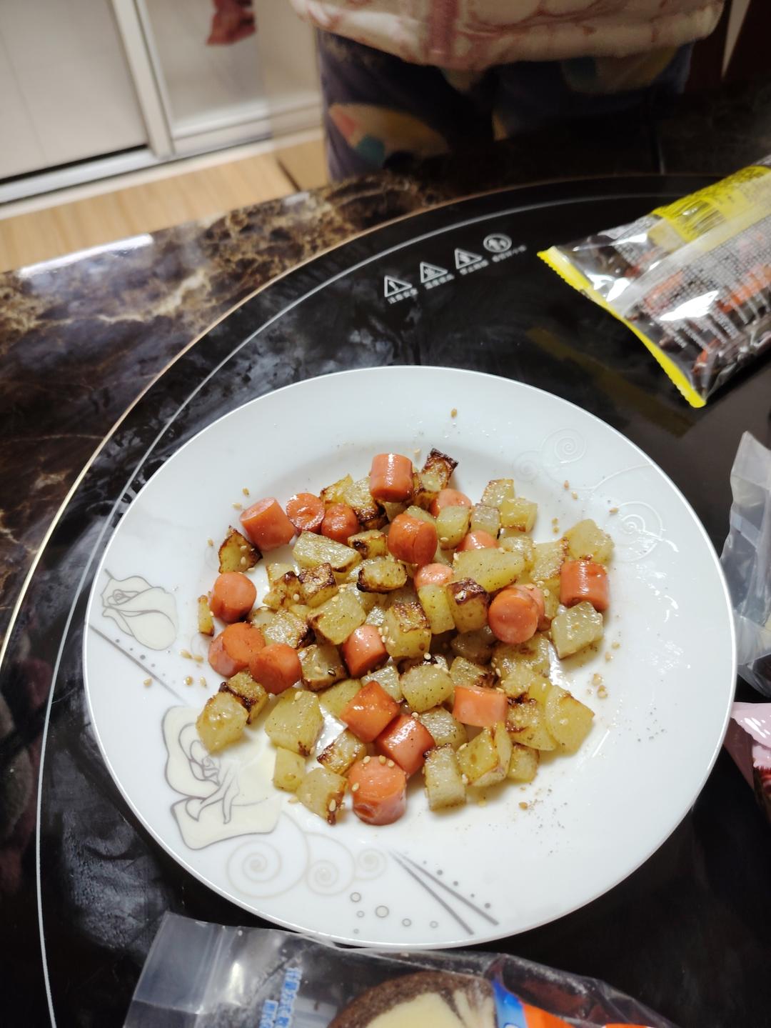 空气炸锅土豆🥔火腿肠