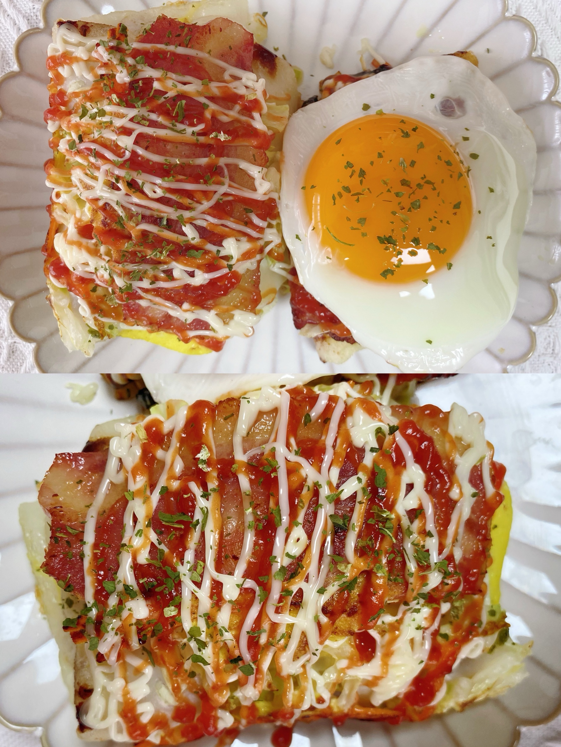 芝士鸡蛋卷心菜饼～制作简单，快手美味的做法