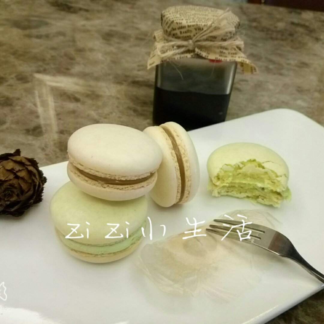 抹茶马卡龙～薄荷抹茶馅～