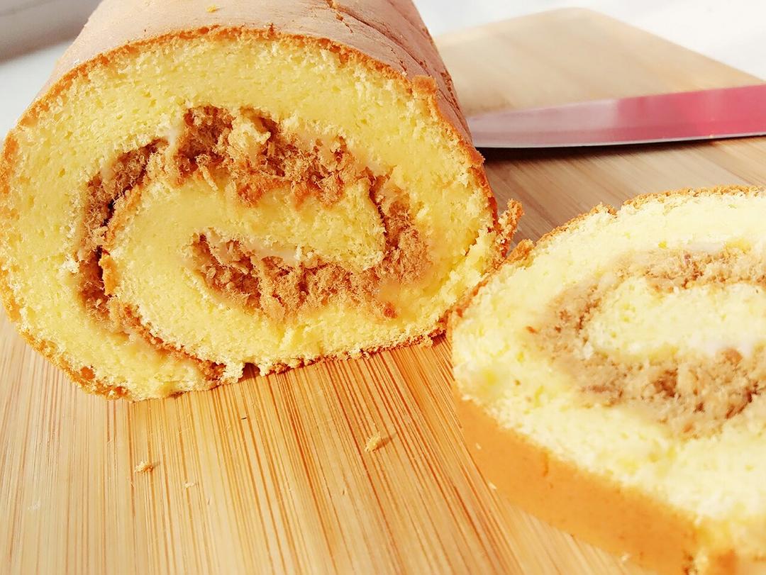 糖饭619做的戚风肉松卷