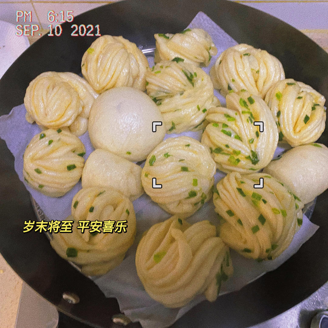 葱油花卷，一根筷子卷出漂亮的造型