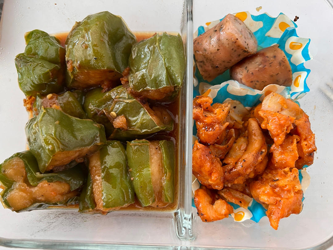 【减肥餐】🔥同事疯抢！吃不胖的青椒酿虾滑