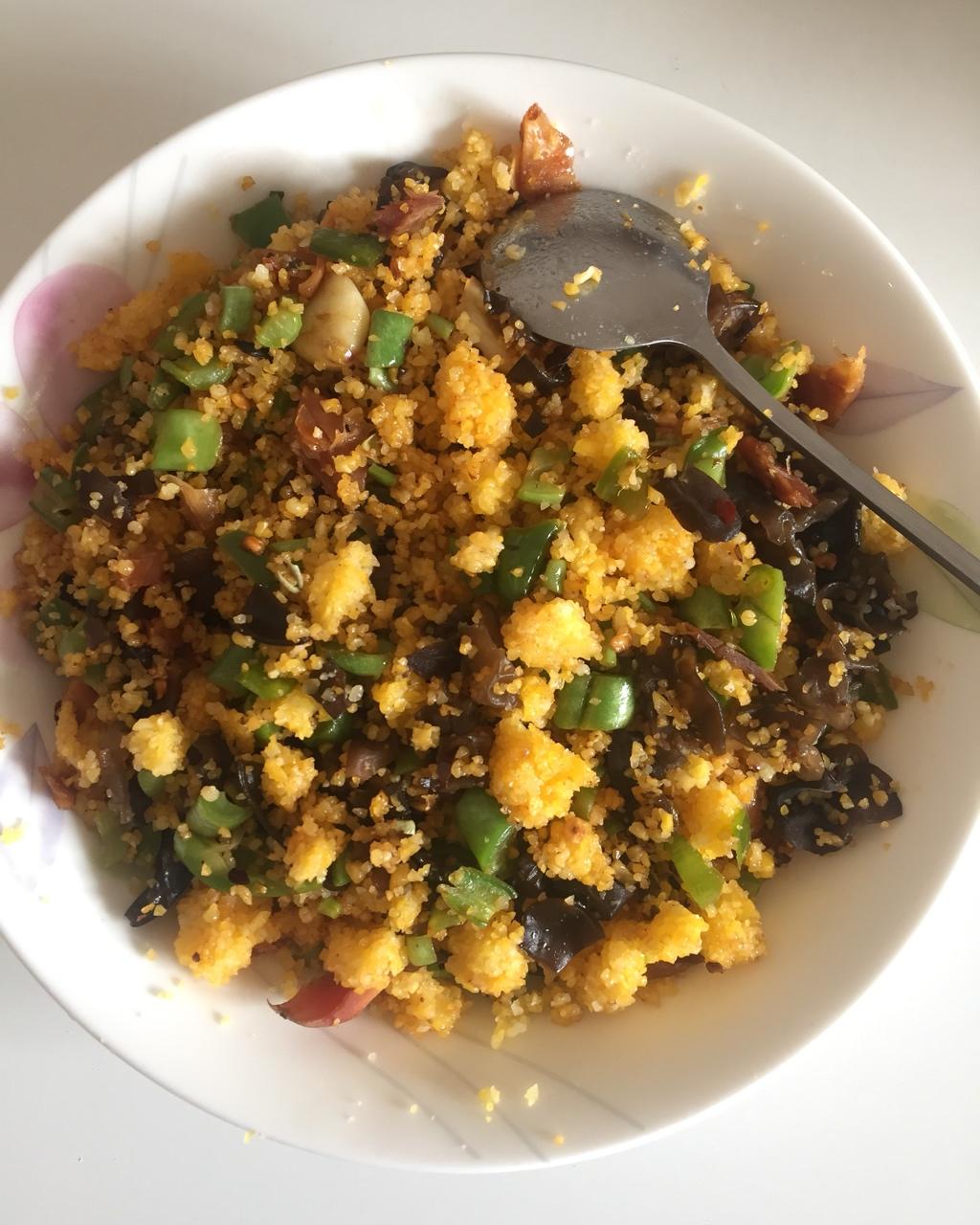 吥哭孩子做的炒玉米糁