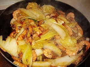 大白菜炖虾的做法