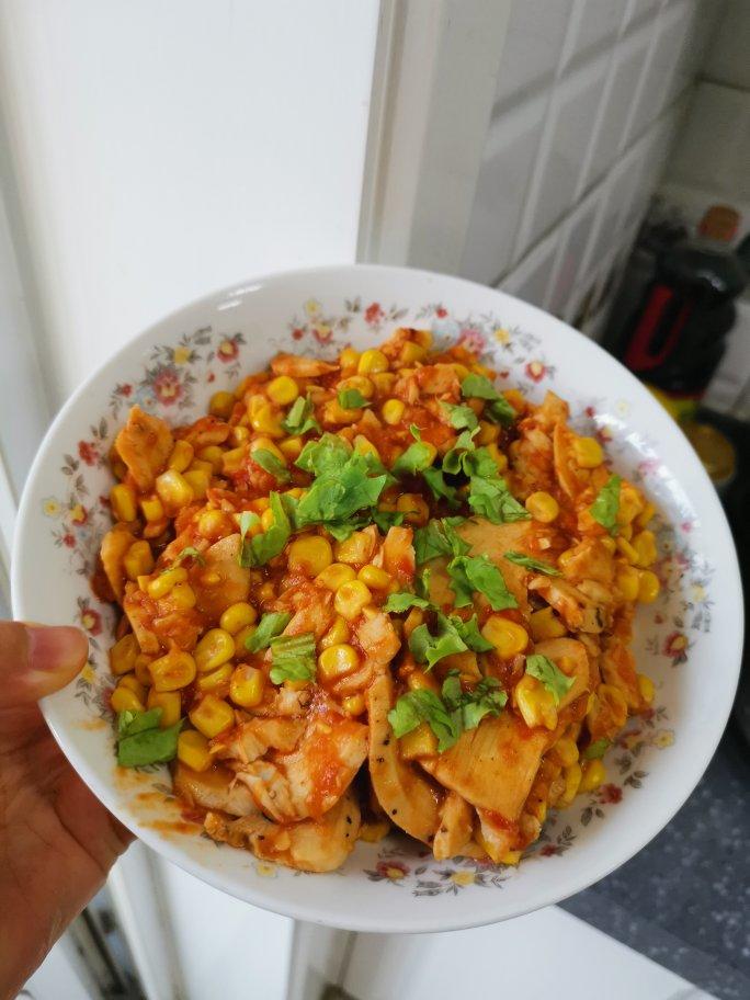 「美味低脂」玉米番茄炖鸡胸|易上手减脂午餐(一人食)
