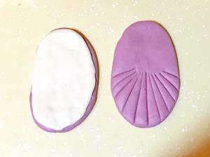 浪漫双色紫贝壳馒头的做法 步骤4