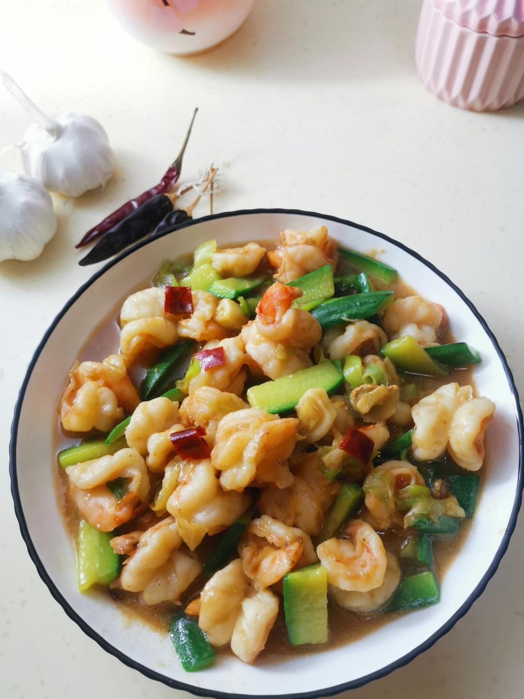 麻辣白虾炒黄瓜｜北鼎多功能火锅