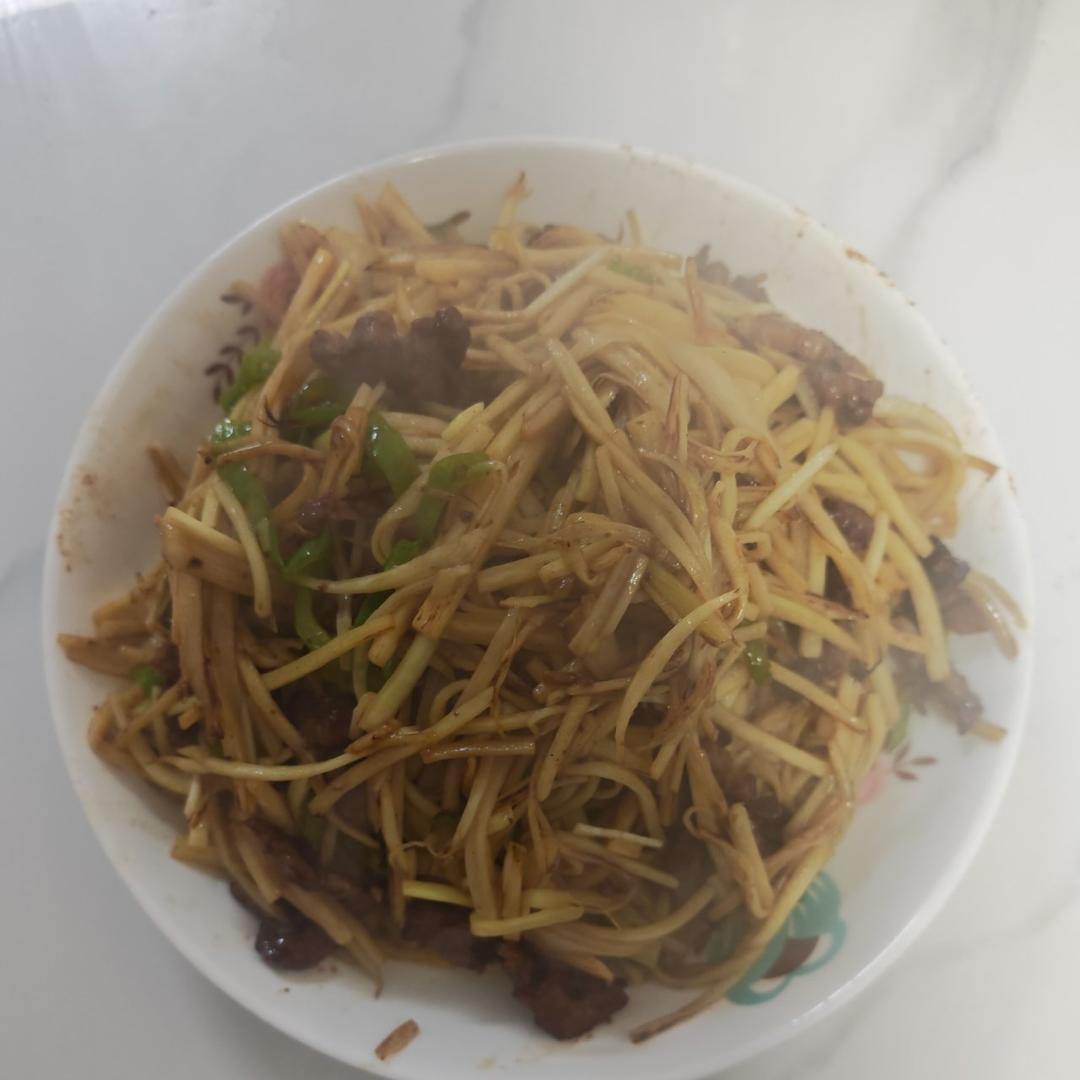 茭白青椒炒肉丝