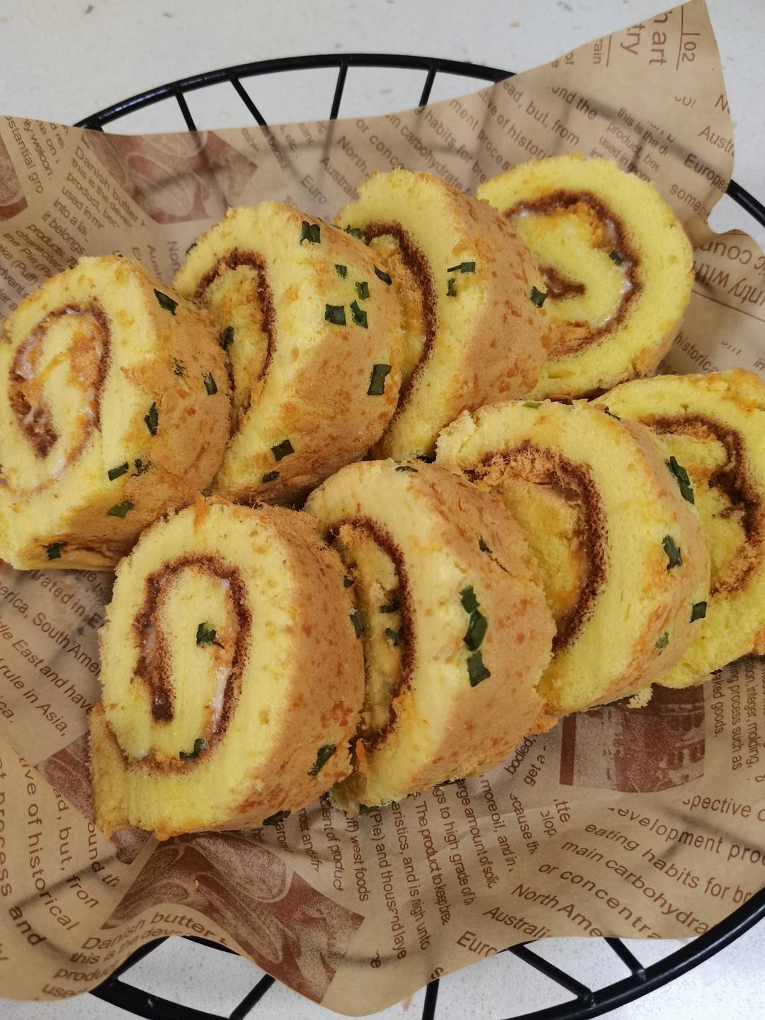 香葱肉松卷 蛋糕卷-无敌美味